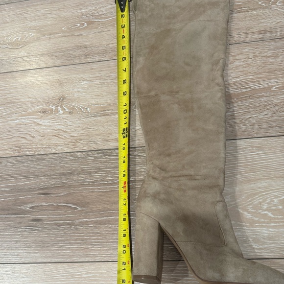 Tan Suede Over-the-Knee Boots - Picture 4 of 16